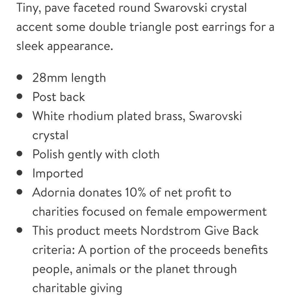 White Rhodium Plated Swarovski Crystal Accented Double Triangle Post Earrings. - Picture 2 of 3